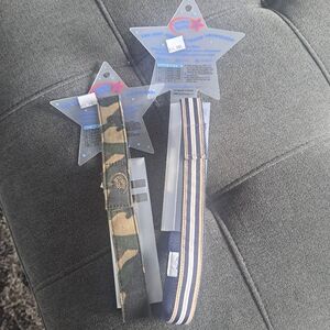 Camouflage and Striped Belts